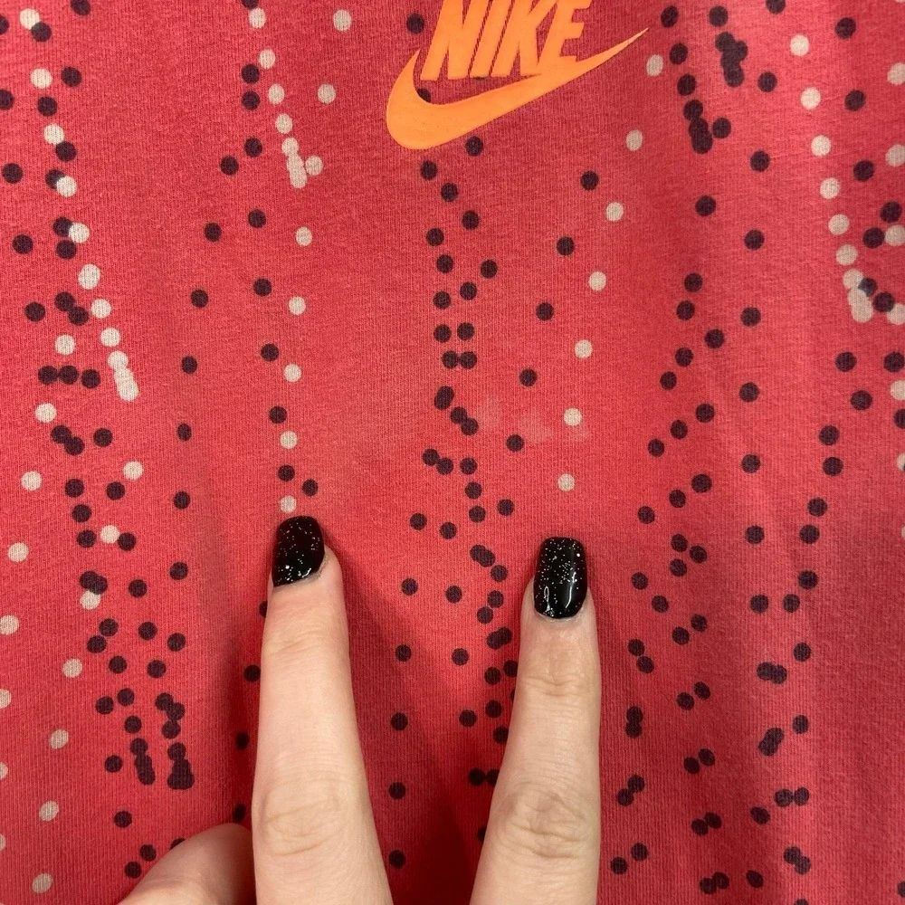 Nike youth‎ coral pull on stretch polka dot print athletic active leggings XL